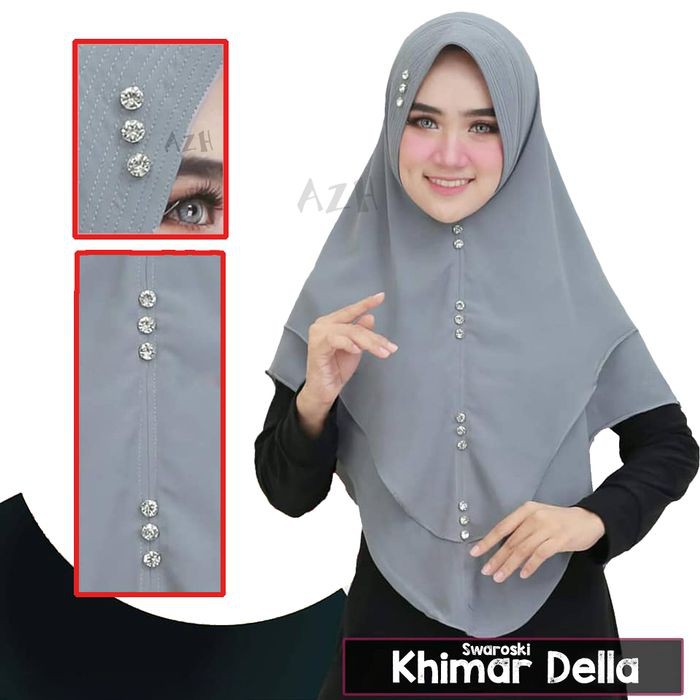 Dijual Jilbab Khimar Syari Della Swarovski 2 Layer Pinguin Murah Terbaru Murah
