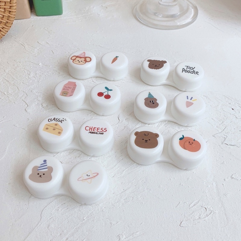 KARREN SOFTLENS CASE MINI TRAVEL KARAKTER TRANSPARAN/ KOTAK SOFLENS PREMIUM LUCU/ KAIDA SOFTLENS/ KOTAK LENSA SUPERCUTE