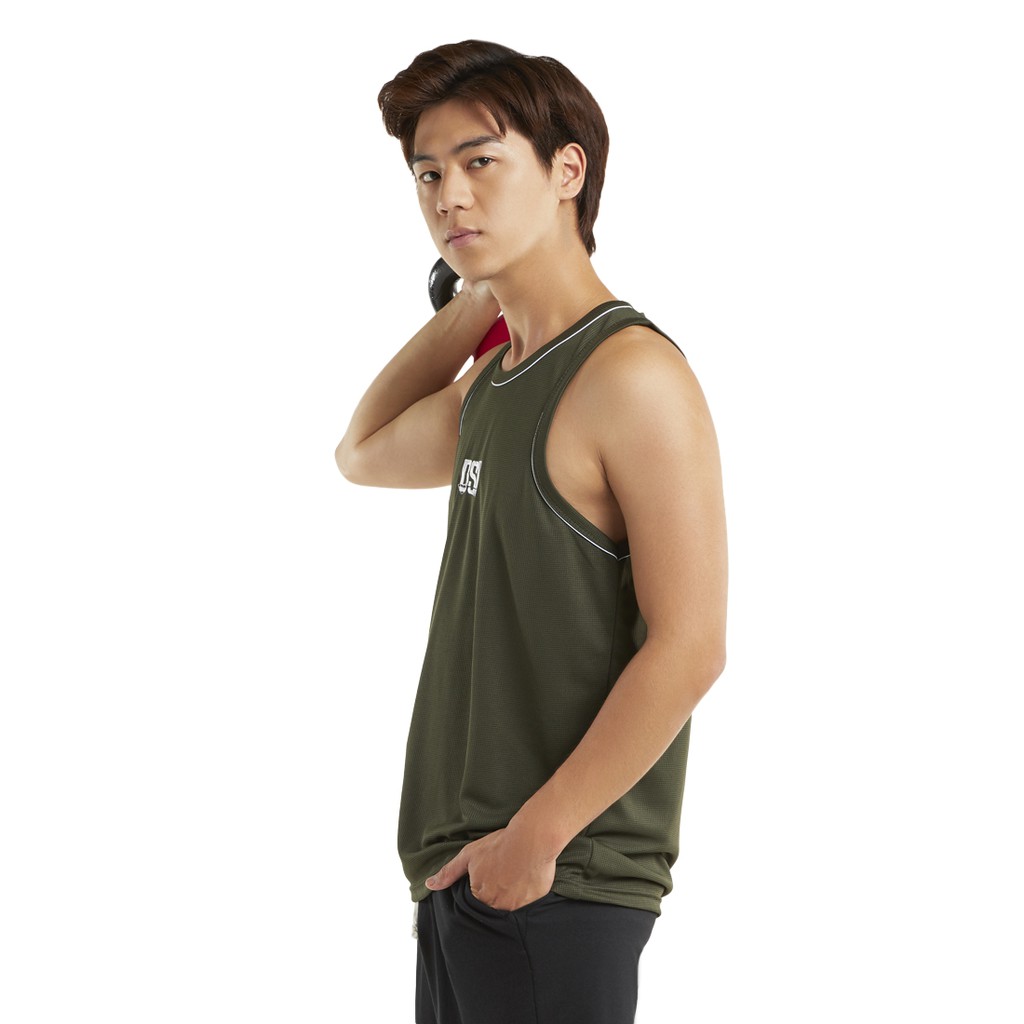 DONSON Sportswear DSN Bordir Premium Singlet Bis Jumbo Tanktop Dalaman Olahraga Extra Fine Polyester Army