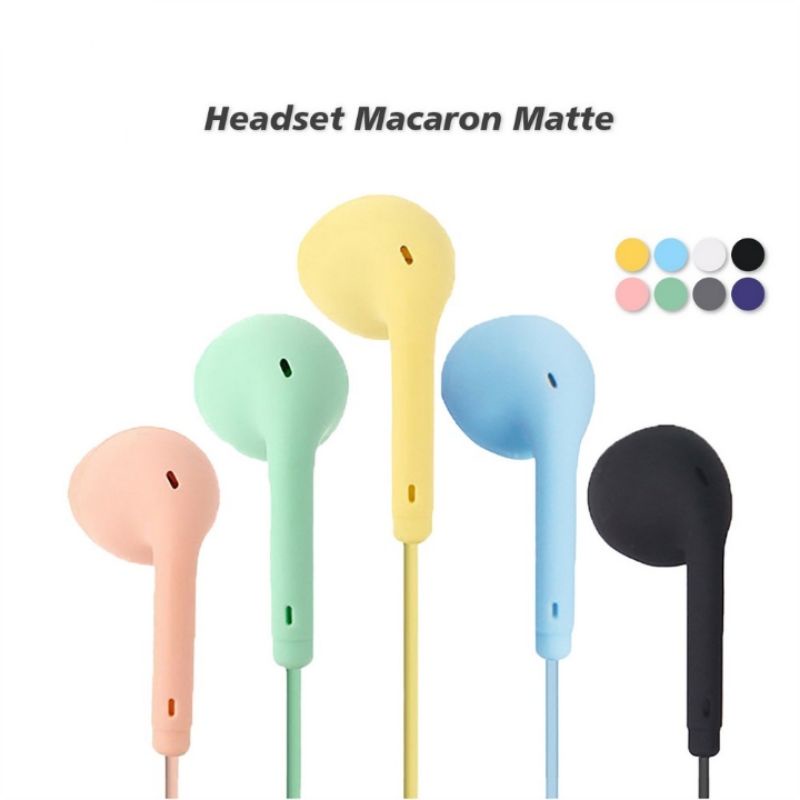 Headset Macaron Matte Cocok Buat All Type Headset Realme 3 Realme 3 Pro Realme 5 Realme 5 Pro Realme