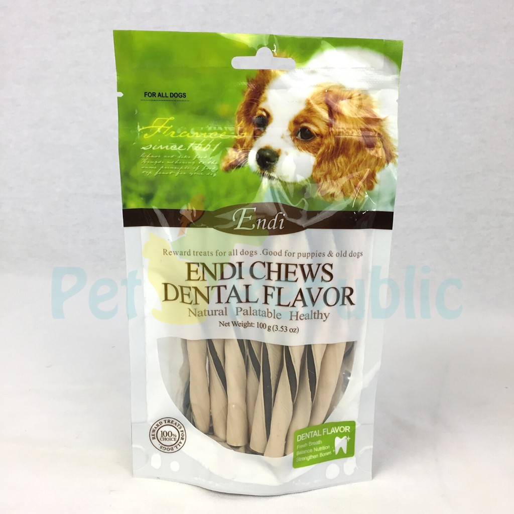 

ENDI Snack Anjing Dental Chews Dental Flavor Twist 100gr
