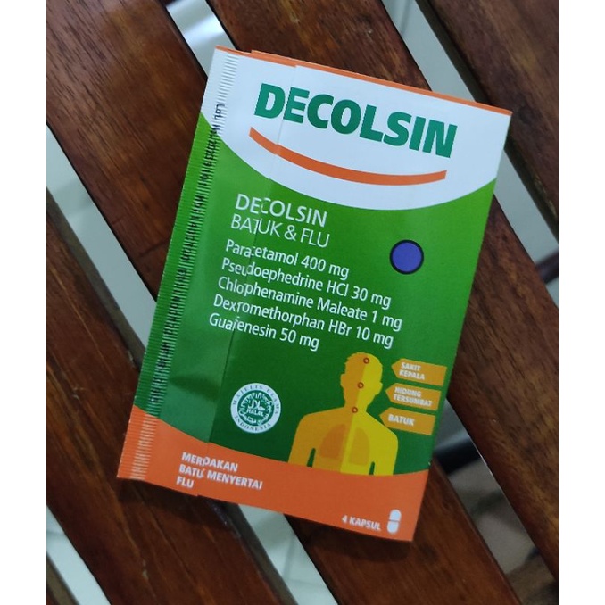 Decolsin 4 Kapsul / Batuk &amp; Flu / Demam / Hidung Tersumbat / Bersin-bersih