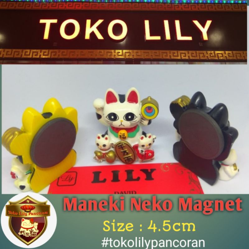 Maneki neko Magnet Mini  / Manekoneki Magnet / Manekineko Magnet Kulkas / Kucing Hoki Magnet