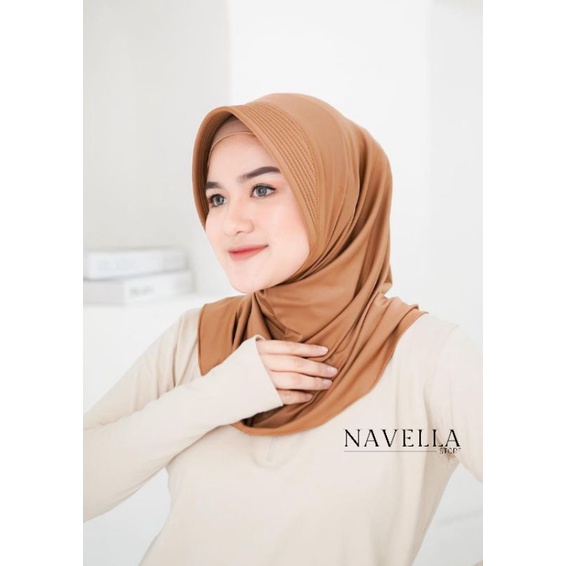 Hijab Bergo Bahan Jersey Adem Premium Murah Warna Khaki