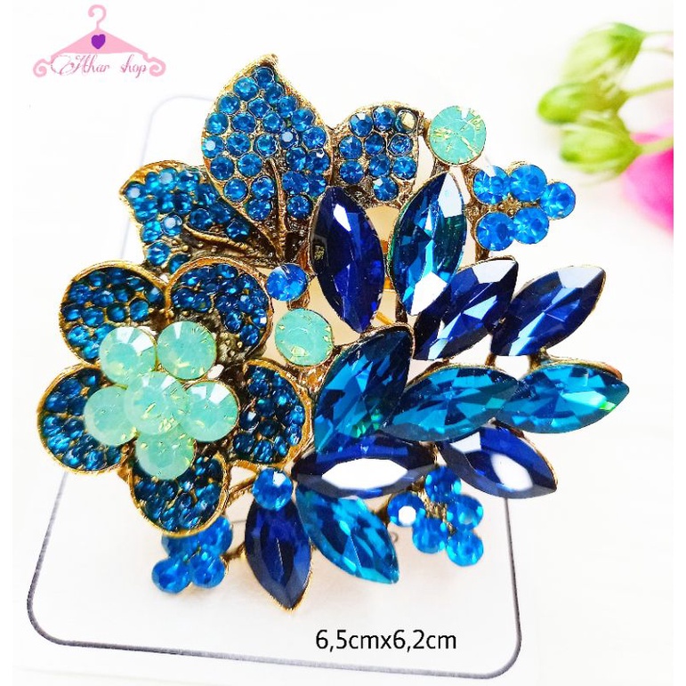 Athar Shop|Bros kristal bunga import premium|bross super mewah/Bros dada/brooch bahu