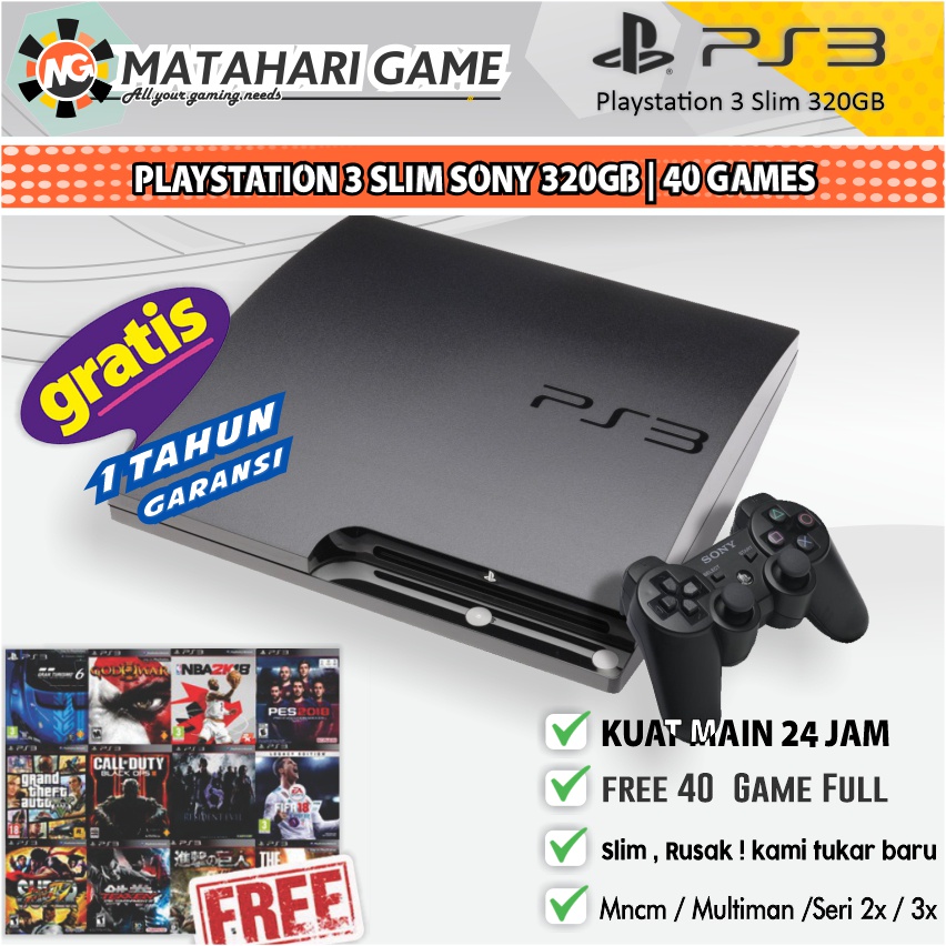 PS3 Slim Sony Void CFW 500GB | 1TB | Garansi 1 Tahun Full Game - Kualitas Grade A-PS3 320GB
