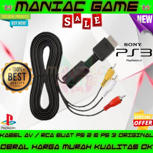 KABEL AV / RCA BUAT PS 2 DAN PS 3 ORIGINAL