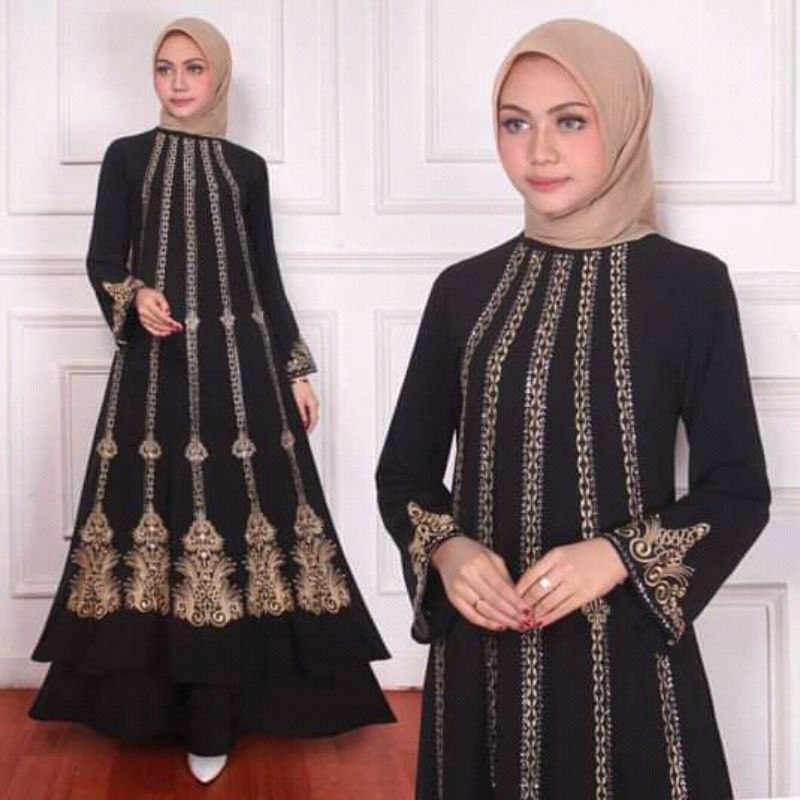 CANAMI GAMIS ABAYA TURKEY MOTIF BORDIR OWL SALUR
