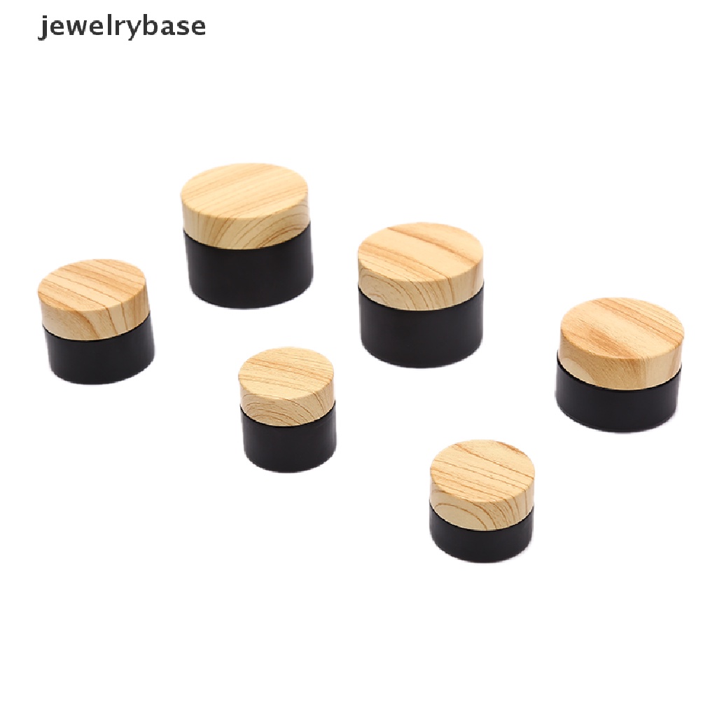 [Base] Glass Empty Jars Mini Pots Matte Black Cosmetic Face Cream Lip Balm Containers Boutique