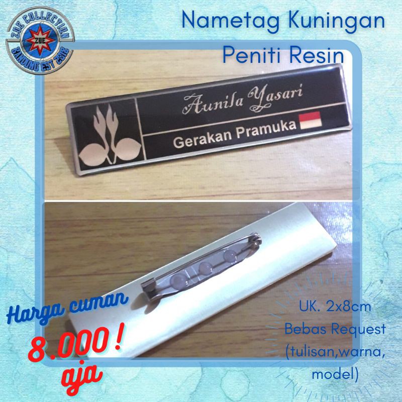 

Joe.Collections - Nametag Kuningan Resin Peniti