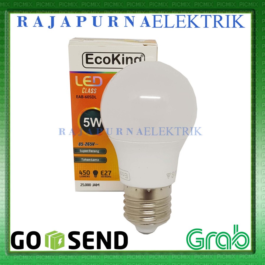 LAMPU LED 5W - 5 watt ECOKING SUPER TERANG - TAHAN LAMA (PAKET 10Pcs)