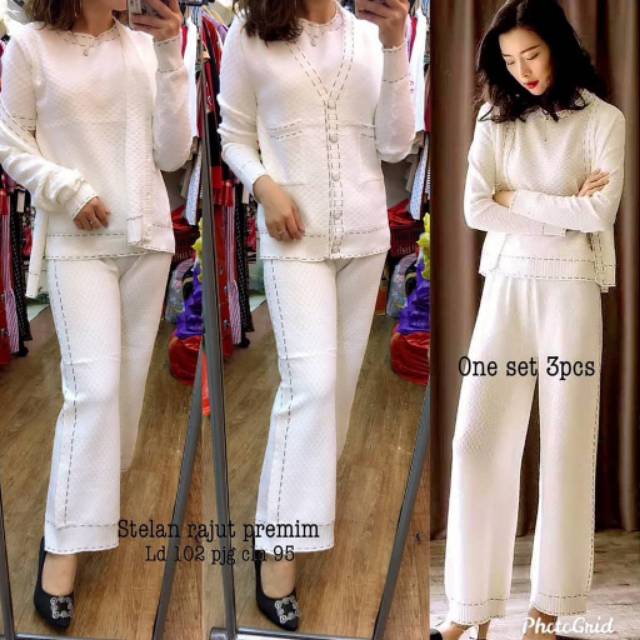 One set zara bahan rajut premium dua warna all size