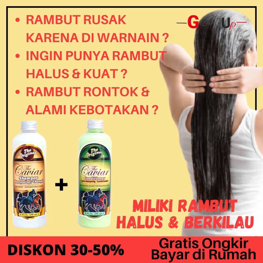 SHAMPOO PAKET PENUMBUH RAMBUT BOTAK - PAKET CAVIAR SHAMPO CONDITIONER - SAMPO KUDA - KONDISIONER