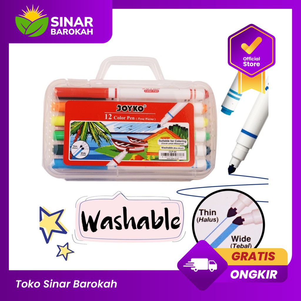 

Color Pen Pulpen Pena Warna Joyko CLP-04 12 Warna Colors