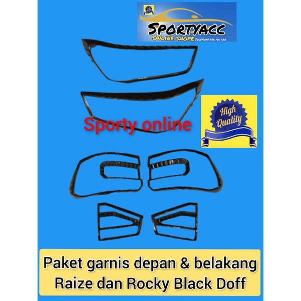 garnis depan dan belakang raize dan rocky black doff