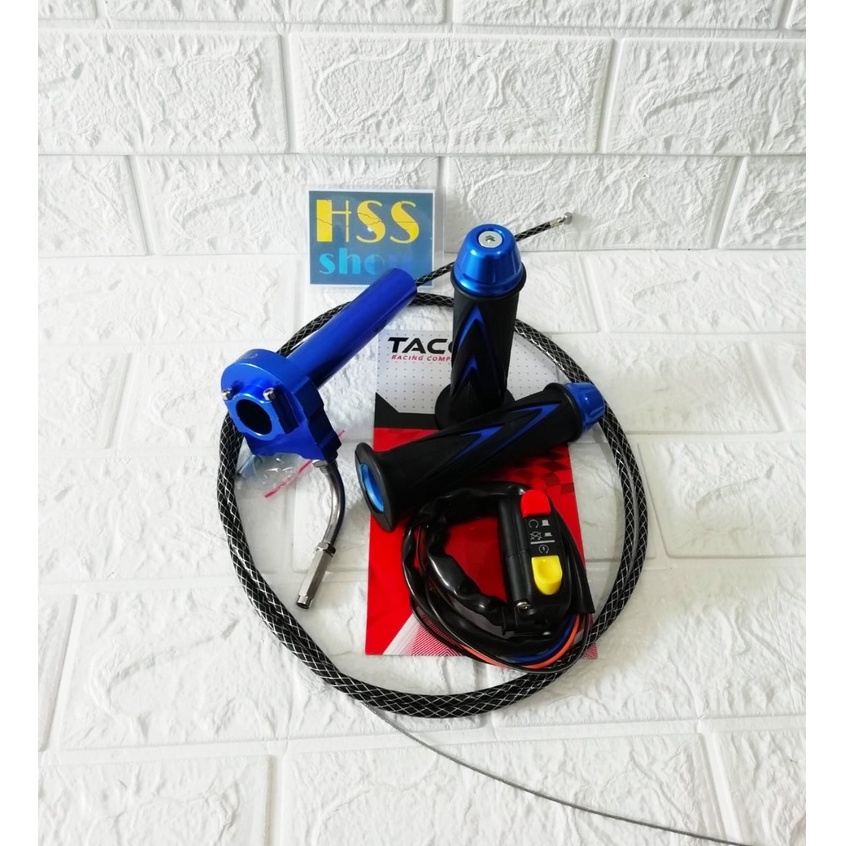 Gas Spontan 1 Kabel + Handgrip Jalu + Saklar Kanan + 1 Kabel Gas Serat = Scorpio Z, Satria FU 150, B