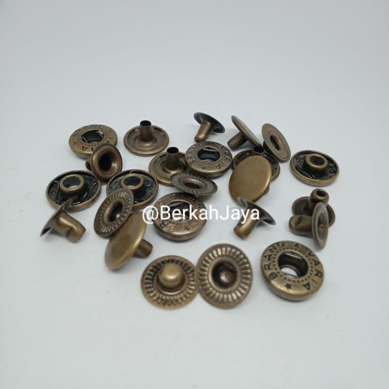 Kancing Cetet/Snap Button  Diameter 15 mm Antigold