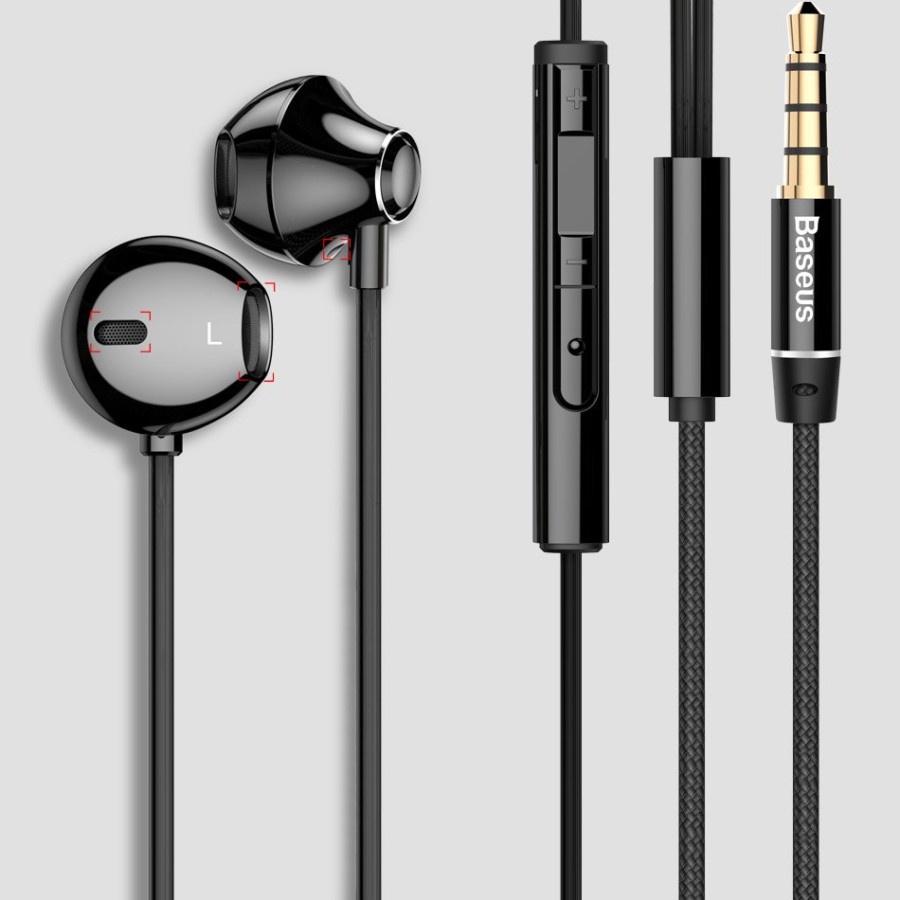 BASEUS ORIGINAL Encok Wired Earphone H06 Headset Hanfsfree 3.5mm Stereo Ori Wired In Ear Headset