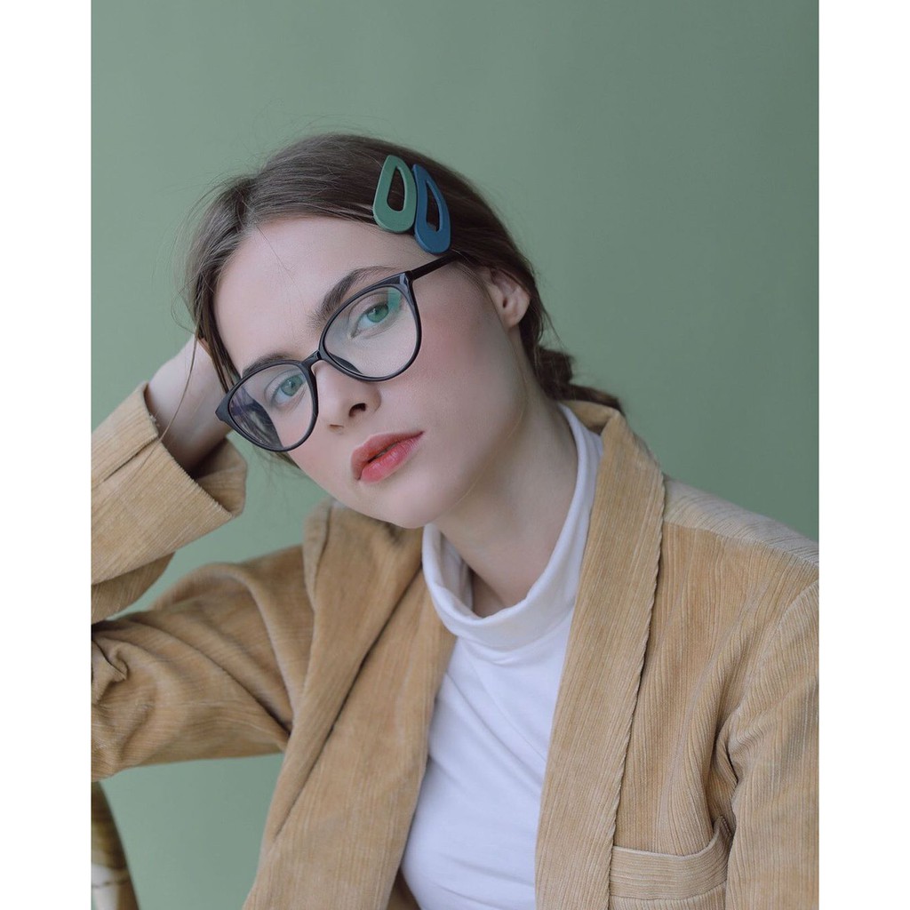 Frame kacamata minus cateye mata kucing lentur model baru 18012 +lensa antiradiasi
