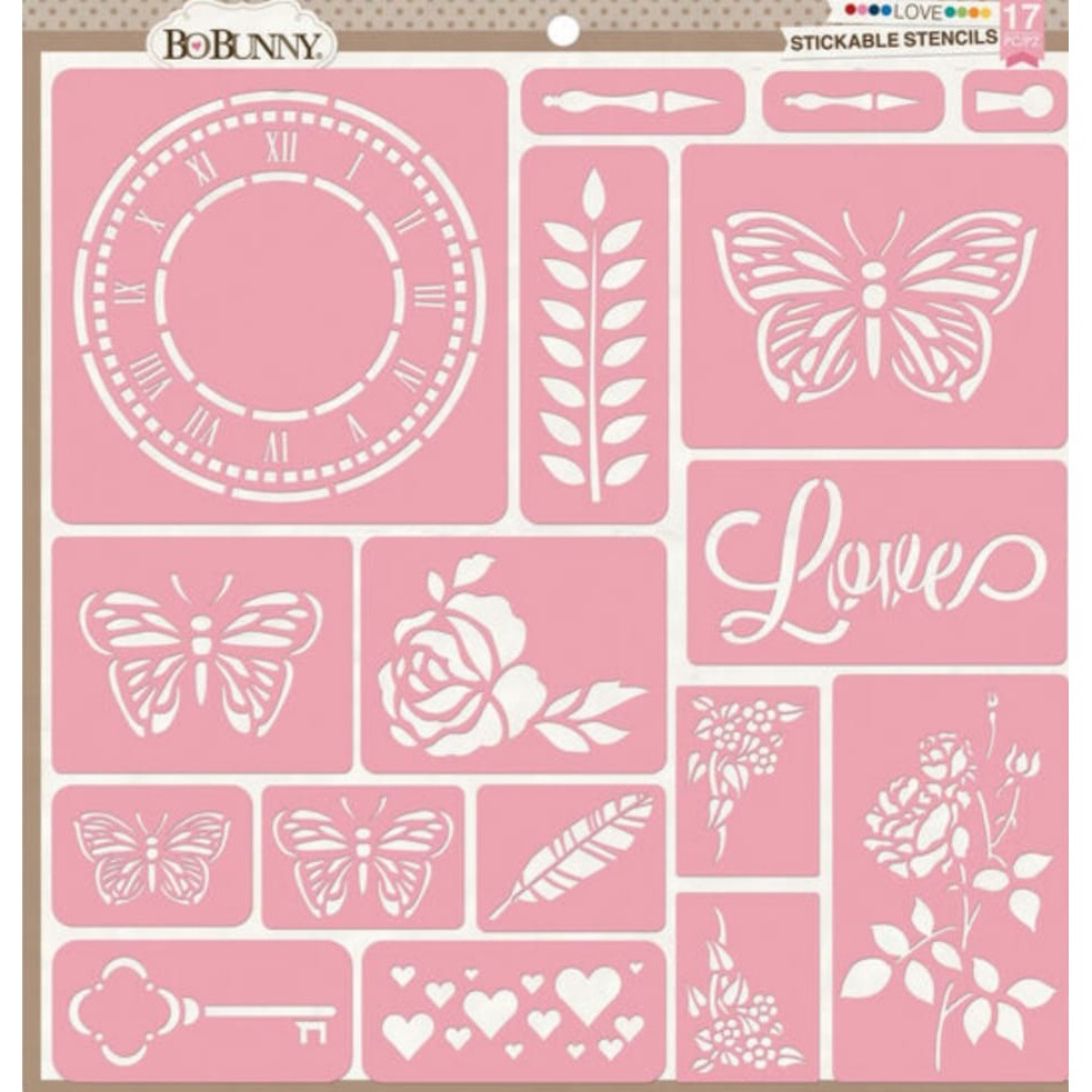 

Bo Bunny BoBunny Stickable Stencil x 12-inch, Code Love