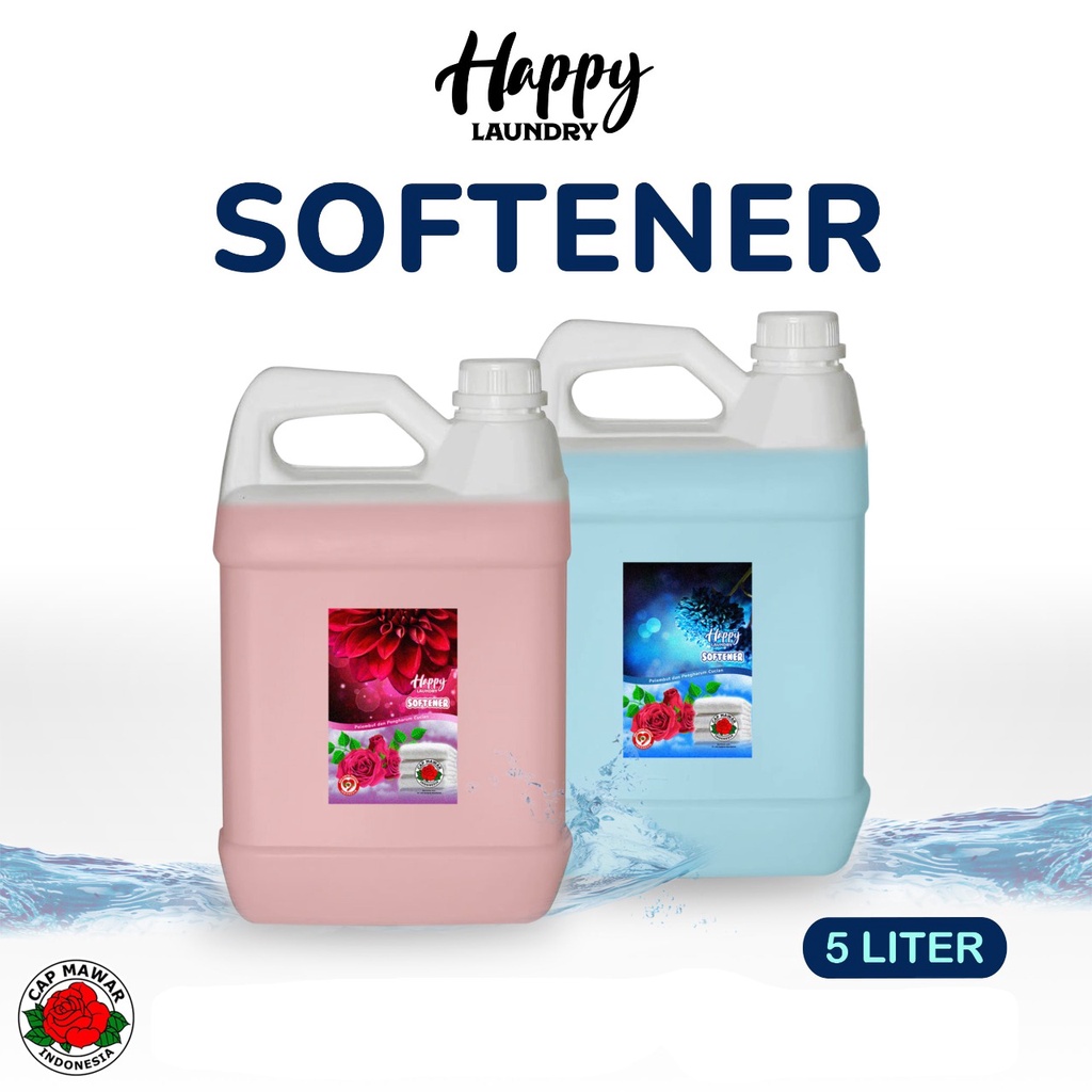 Pelembut Pewangi Pakaian Softener Happy Laundry Perawatan Pakaian Refill 5 Liter