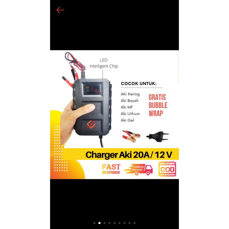 charge aki seken 12volt 20ah