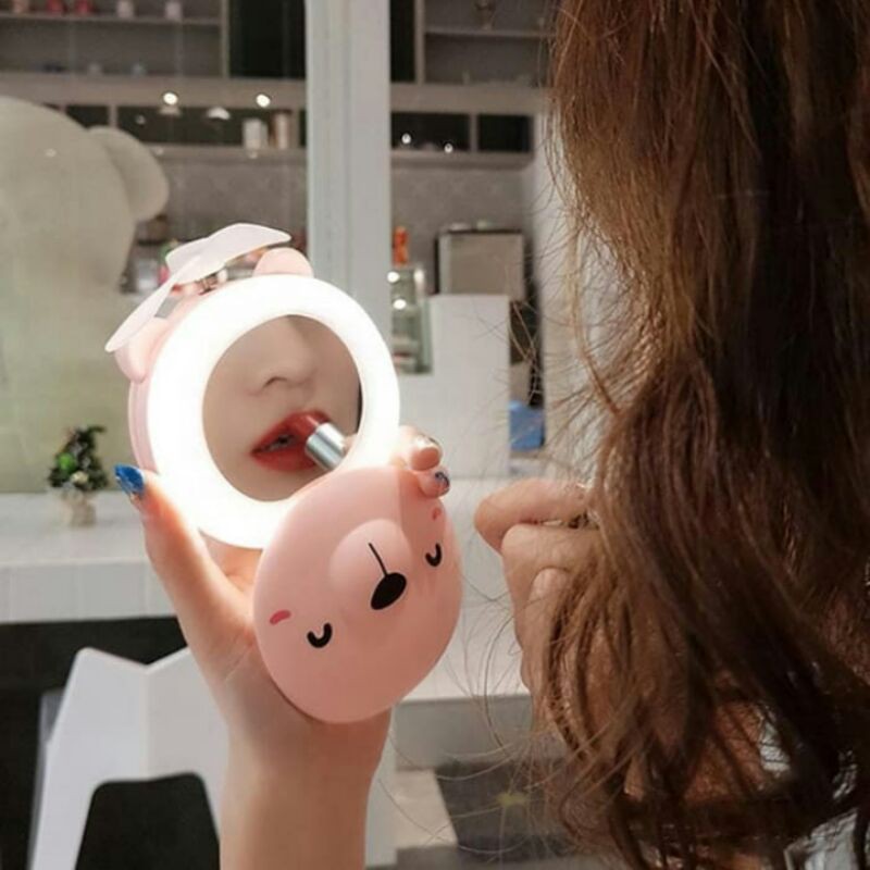 Kipas LED Cermin Mini Fan Kipas Angin Lampu LED Motif Karakter Cocok sebagai Kado/Souvenir Ultah