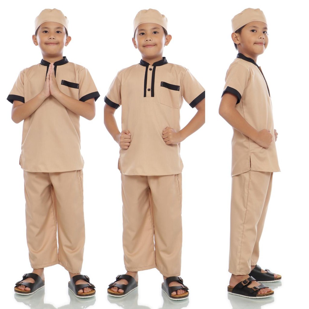 (Jamin Realpict) Set Baju Koko Anak 6-8th Toyobo Premium Setelan Kemeja Celana Koko Kids Muslim