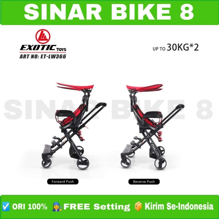 Magic Stroller Baby EXOTIC ET LW 366 Twins Kanopi Untuk Bayi Kembar