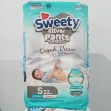 PAMPERS SWEETY SILVER PANST S 32 PCS