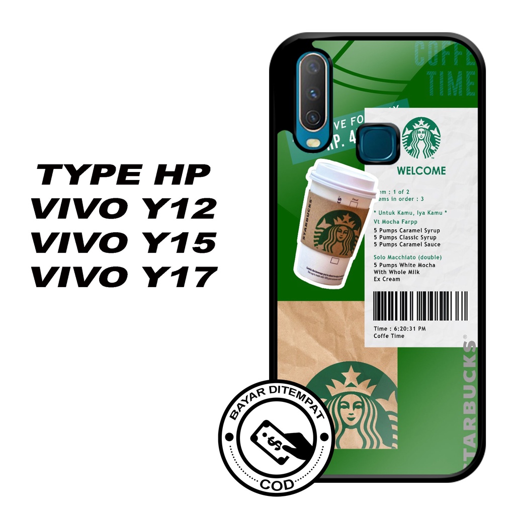 SRC - Case Vivo Y12 Y12i Y15 Y17 Motif Starbucks A Casing Hardcase Glossy 2D Terbaru Silikon Softcas