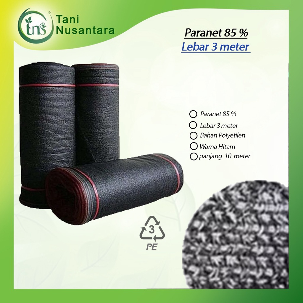 Jaring Paranet 85% Original – Lebar 3 Meter x Panjang 10 Meter / Cocok Untuk Taman & Kebun