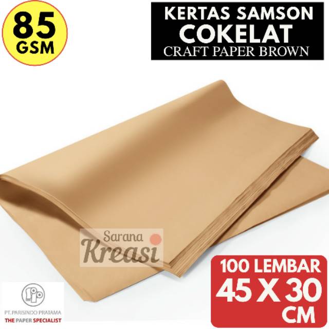 

Kertas Samson Craft 85g A3+ Isi 100 lembar | Crafting Brown Paper Kraft Parisindo