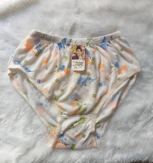 1 Lusin celana dalam wanita kain katun  motif bunga M,L,XL,3L,4L murah sidoarjo-2