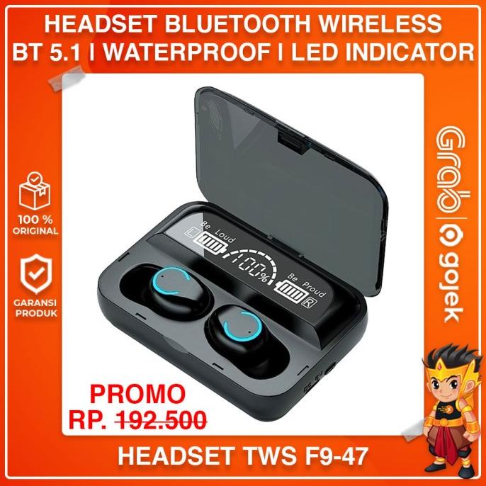 Buruan beli] Headset Bluetooth Wireless TWS F9-47 Earphone In Ear F9 Stereo BT5.1