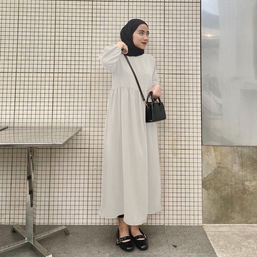 Tq88indonesia Fashion Busana Muslim Wanita Terbaru  / SALMA RAYON DIAMOND MAXI DRESS / Dres Casual Polos Lengan Panjang / Ootd Kekinian / Outfit Kekinian / Ootd