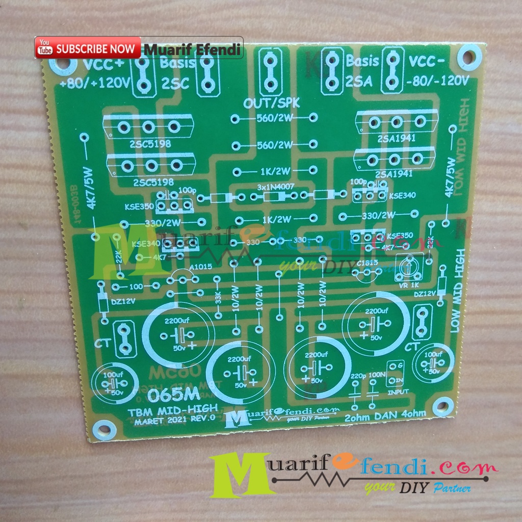 PCB Power Amplifier TBM MID HIGH 065M 10x10cm