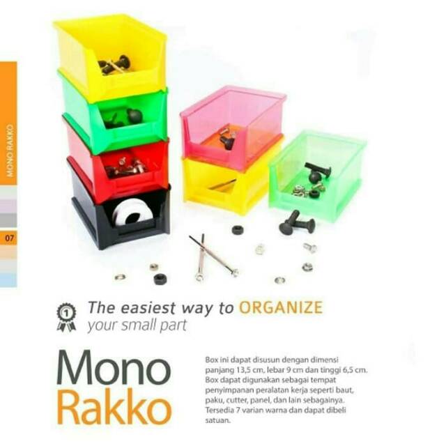 Mono Rako dapat 4pcs Rak Sparepart Susun Ukuran 13.5 x 9 x 6.5cm