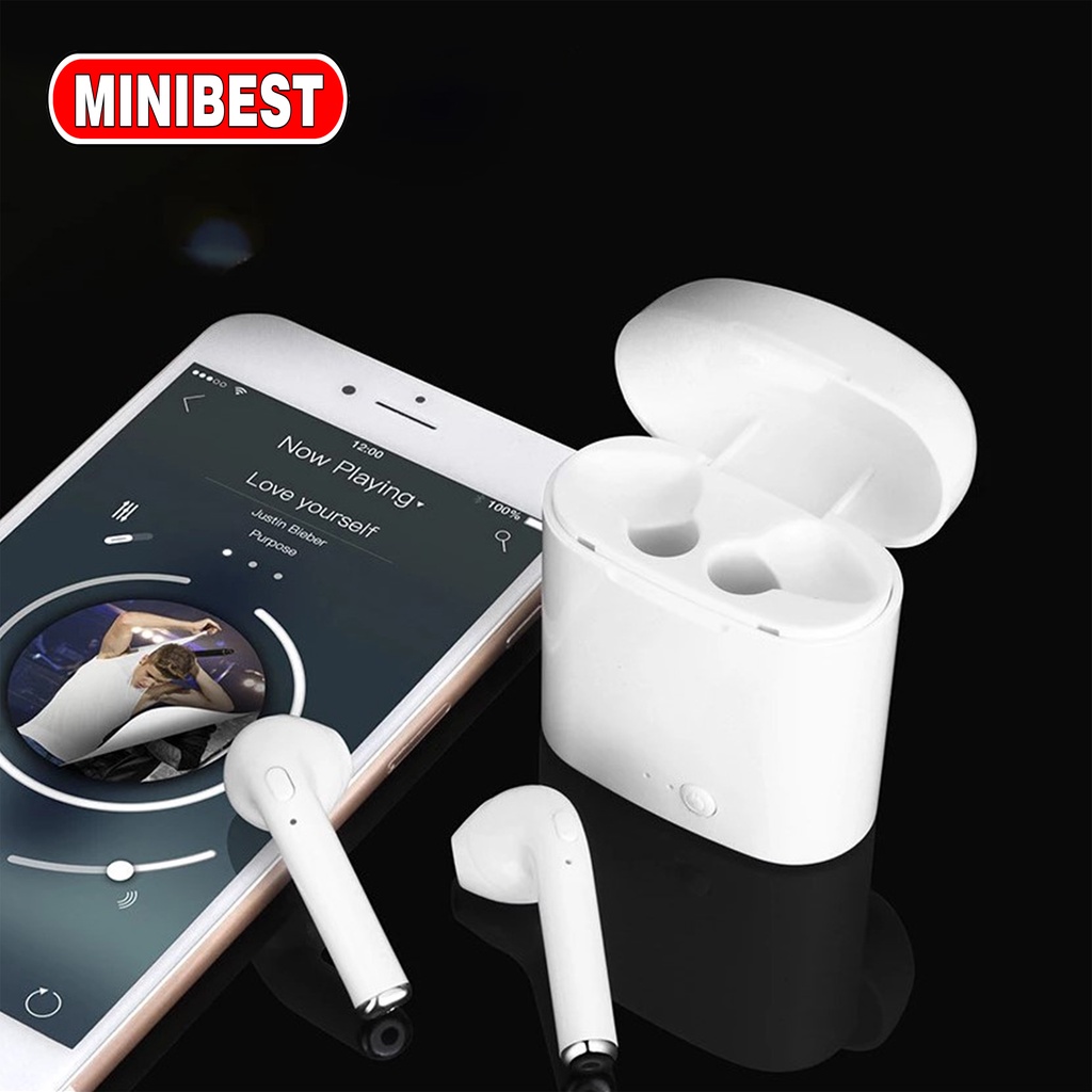 [ Best Seller ] HBQ i7S TWS Twins Wireless Headset Earphone Bluetooth Mini V4.2