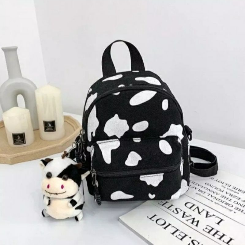 dem_sare / DS1094 - Tas Ransel Anak Sekolah Mini Terbaru Motif Sapi lucu Tas Ransel Anak Sekolah Backpack Mini Motif Cow