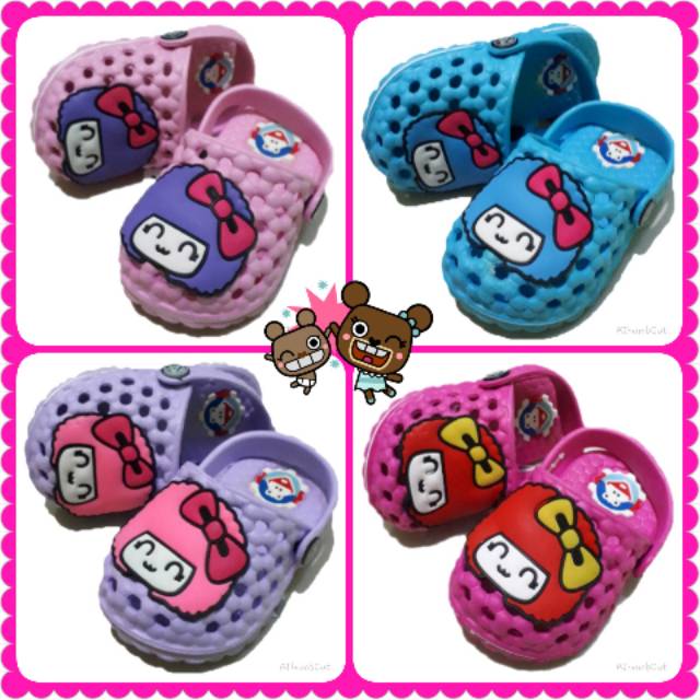 Sandal anak betty boop baim lubang / sendal baim betty boop bolong