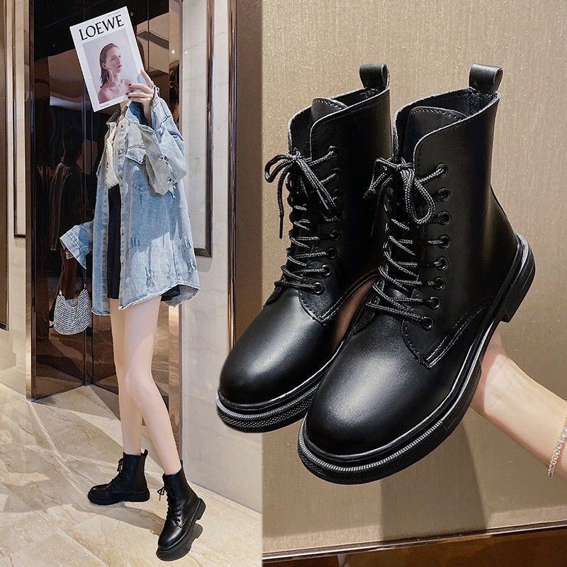 BT65 SEPATU BOOTS MARTIN IMPORT WANITA KOREA BTS BRITISH FLAT