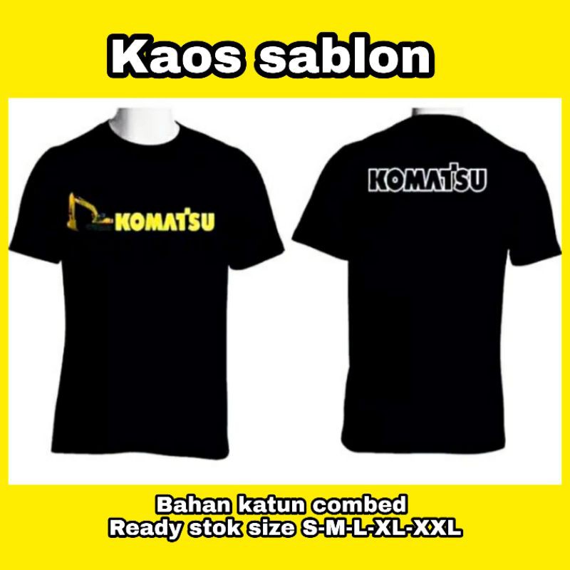 Kaos distro excavator /kaos sablon DTF logo Komatsu excavator alat berat
