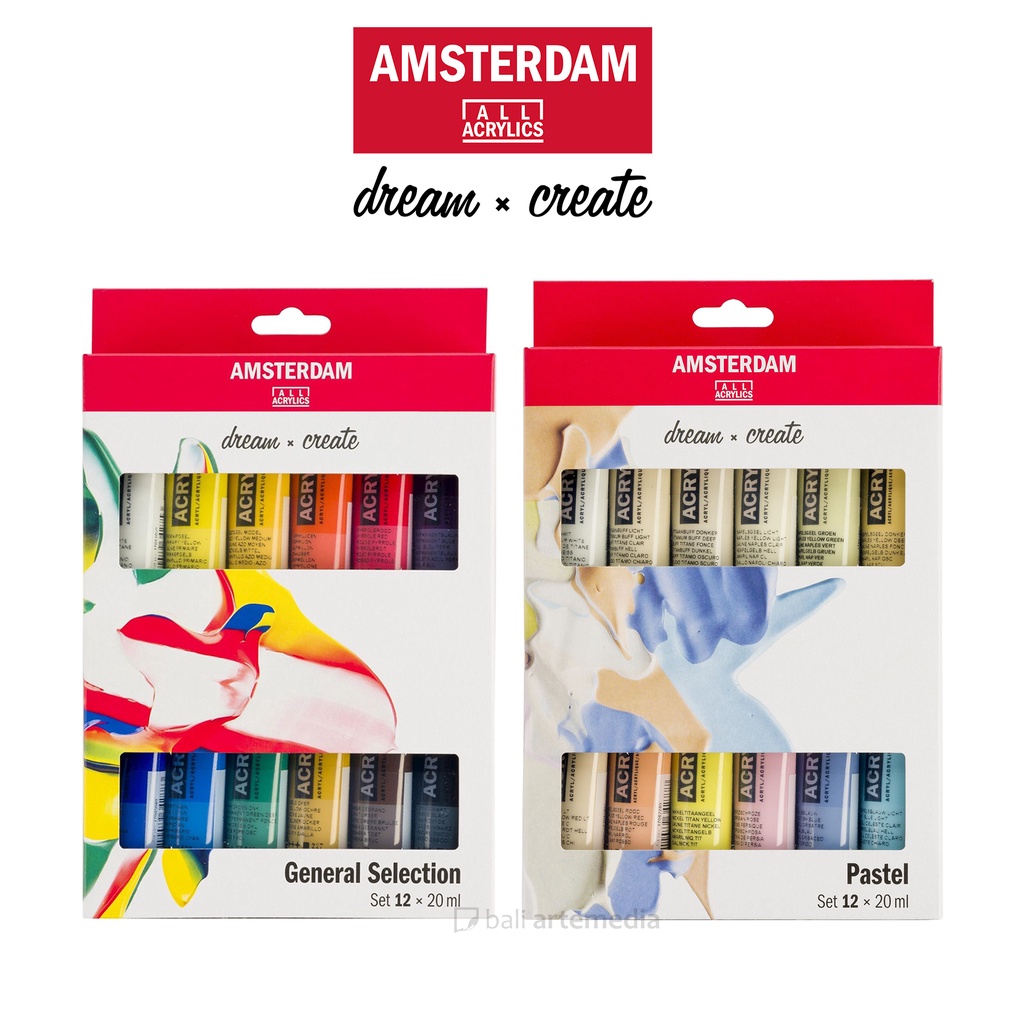 Amsterdam Standard Series Acrylics General Selection &amp; Pastel set 12 x 20 ml