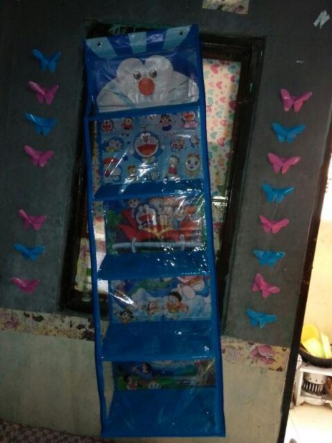 Rak Gantung Karakter Set 3 In 1 Full Resleting (tas,sepatu,jilbab)blue Push
