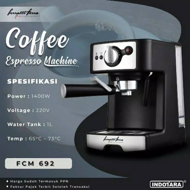 Mesin kopi espresso Ferratti ferro fcm 692 espresso machine