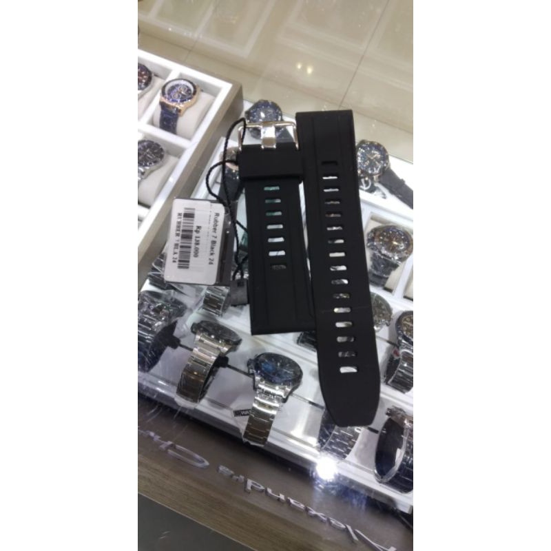 Tali jam rubber hitam polos untuk jam pria