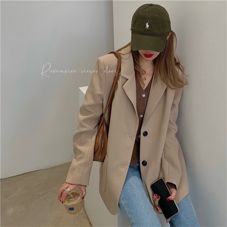 XIAOZHAINV Korean Style Lengan Panjang Jaket Baju Wanita Blazer
