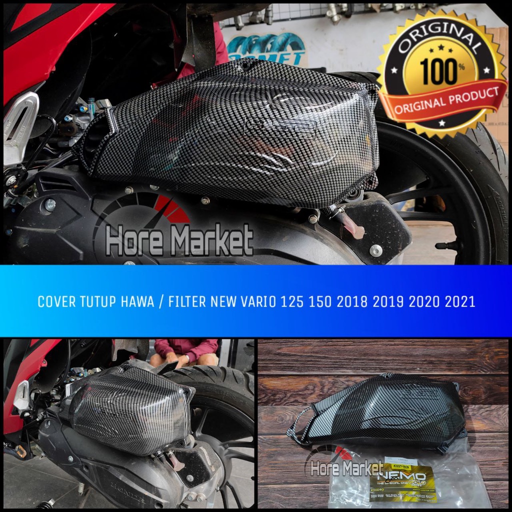 COVER TUTUP HAWA VARIO 150 125 NEW 2018 2019 2020 2021 2022 2023 2024 CARBON NEMO FILTER UDARA VARIO