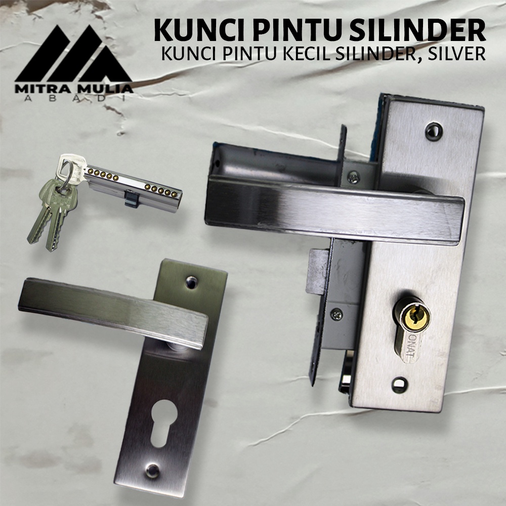 Kunci Pintu Kecil Silinder Murah SILVERGagang Rumah l Handle Full Set